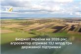 Бюджет України на 2026 рік: агросектор отримає 13,1 млрд грн державної підтримки