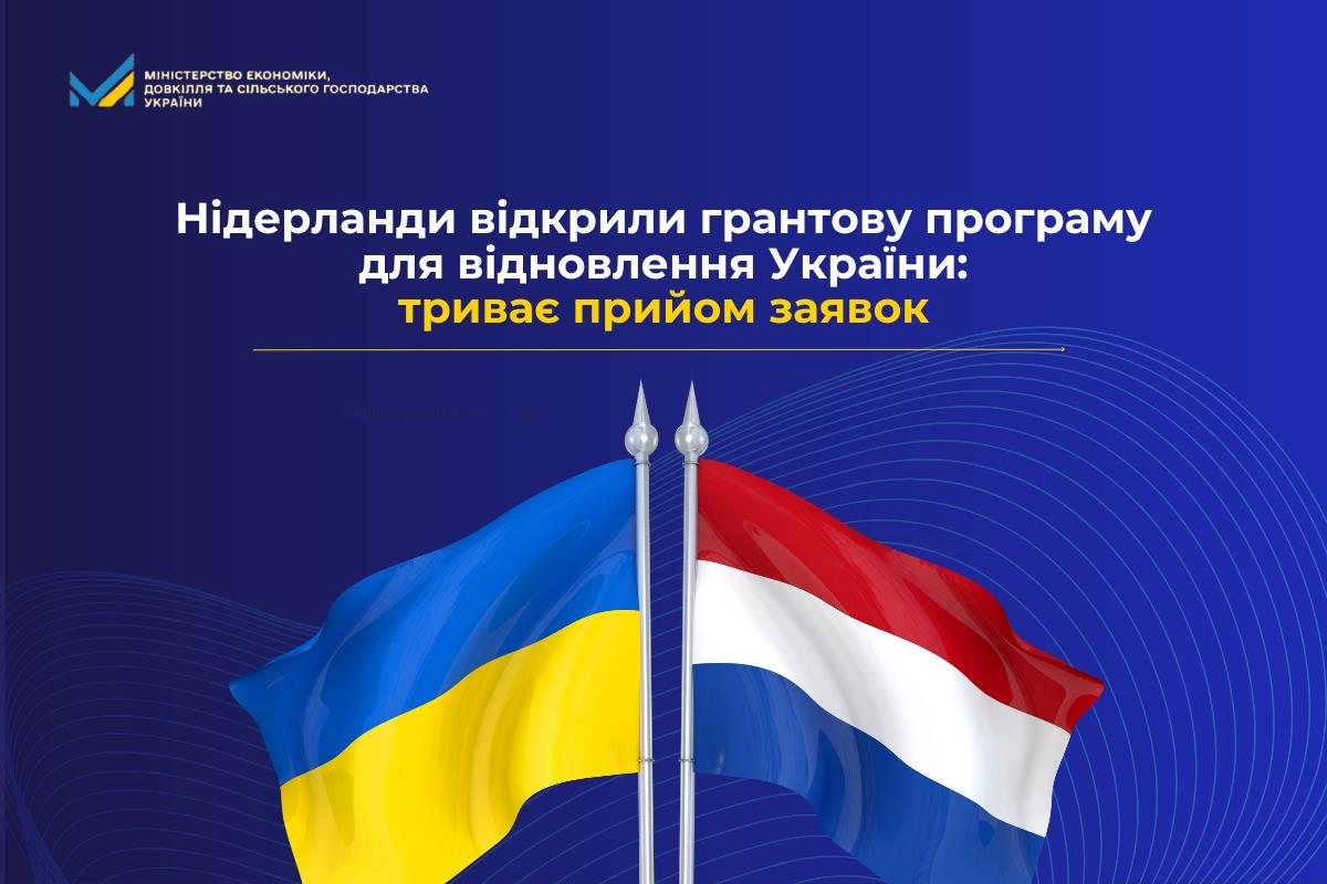 Триває прийом заявок на гранти з відновлення України від уряду Нідерландів