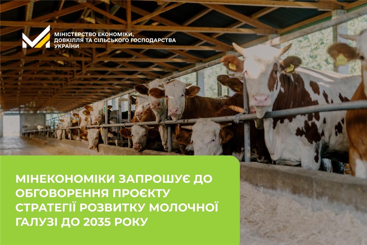 Мінекономіки запрошує до обговорення проєкту Стратегії розвитку молочної галузі до 2035 року