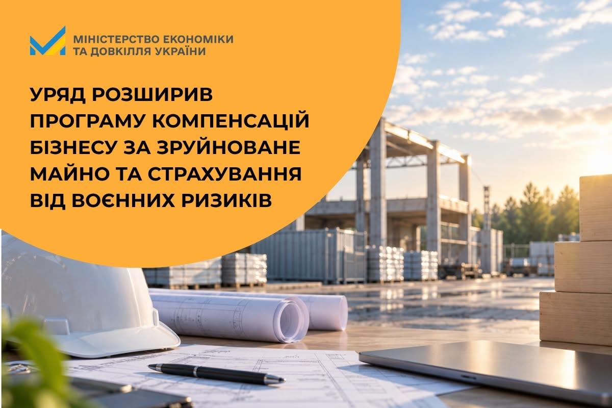Уряд розширив програму компенсацій бізнесу за зруйноване майно та страхування від воєнних ризиків