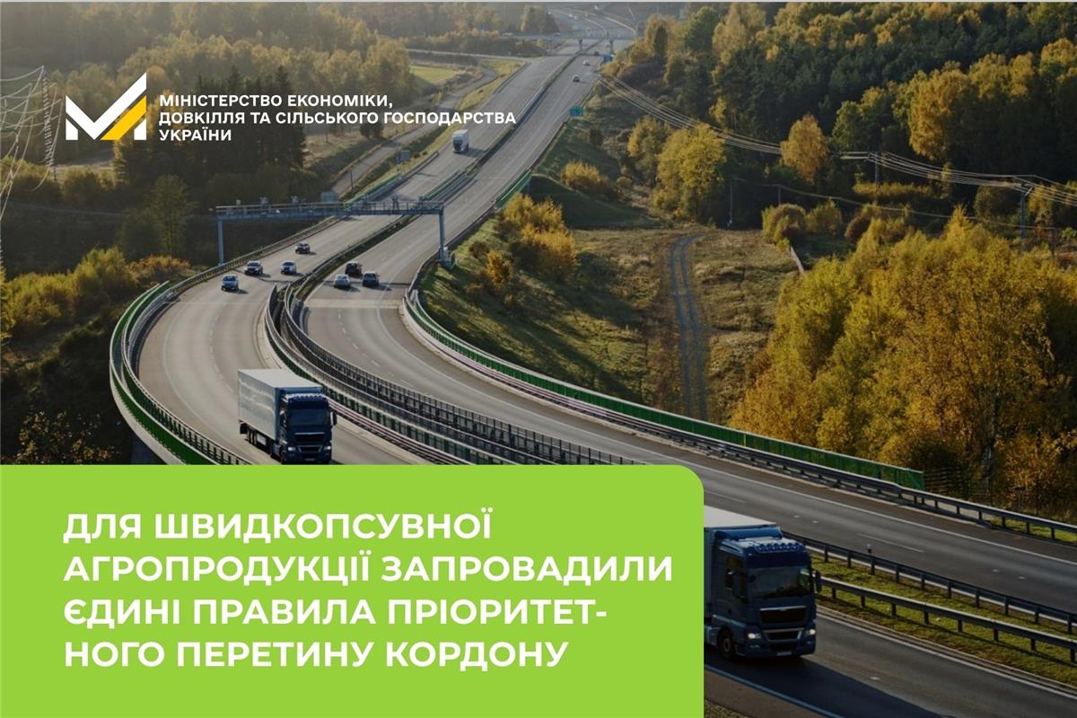 Для швидкопсувної агропродукції запровадили єдині правила пріоритетного перетину кордону 
