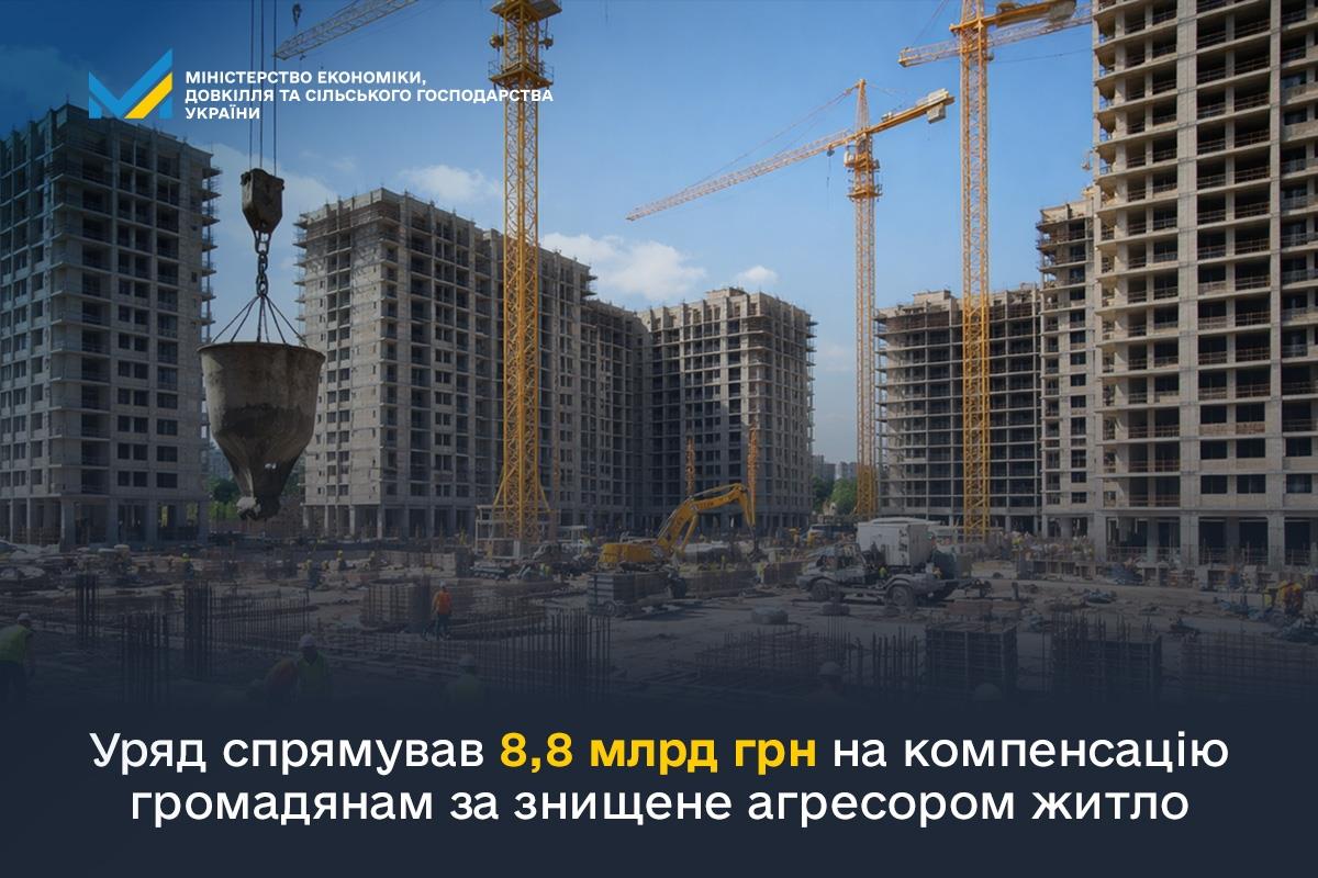 Уряд спрямував 8,8 млрд грн на компенсацію громадянам за знищене агресором житло