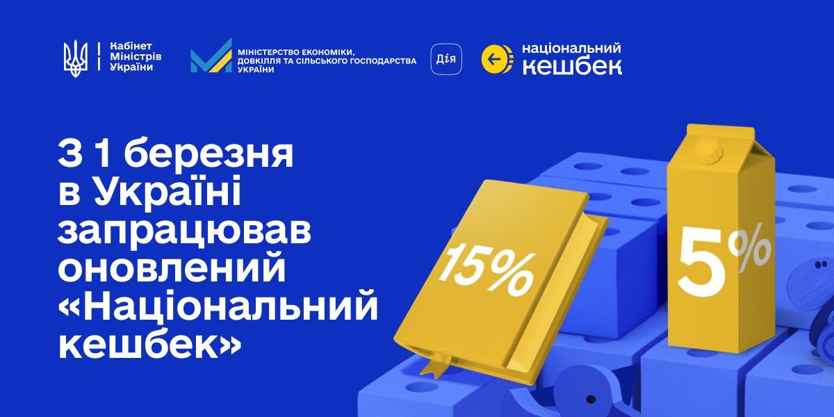 З 1 березня в Україні запрацював оновлений «Національний кешбек»