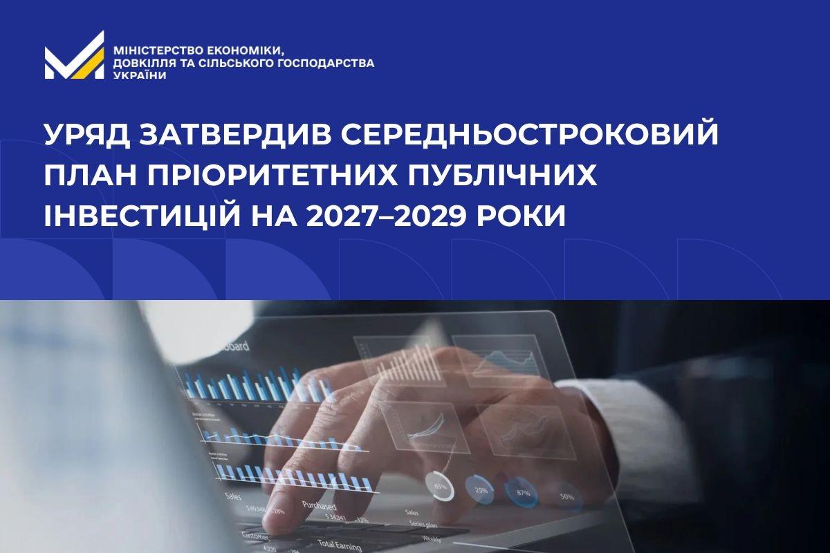 Уряд затвердив Середньостроковий план пріоритетних публічних інвестицій на 2027–2029 роки