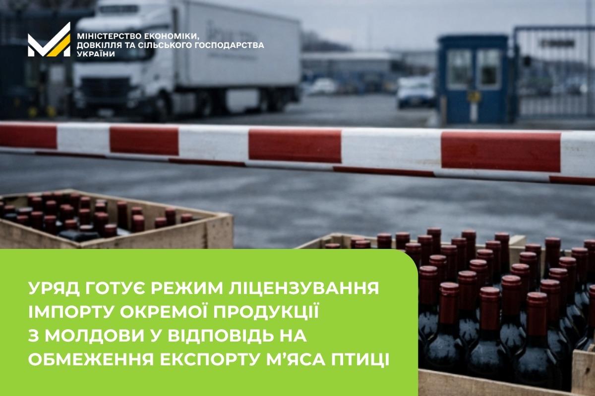 Уряд готує режим ліцензування імпорту окремої продукції з Молдови у відповідь на обмеження експорту м’яса птиці