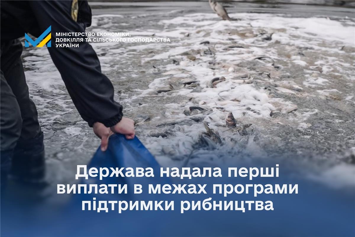 Держава надала перші виплати в межах програми підтримки рибництва