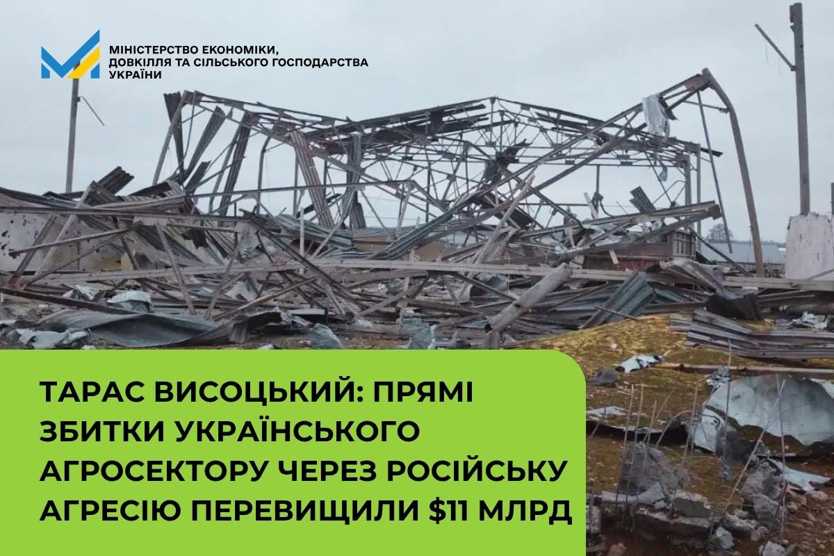 Тарас Висоцький: Прямі збитки українського агросектору через російську агресію перевищили $11 млрд