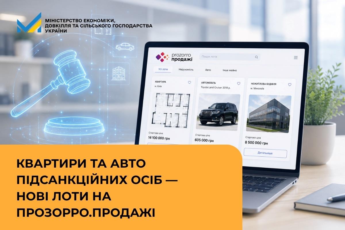 Квартири та авто підсанкційних осіб — нові лоти на Прозорро.Продажі
