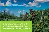 З початку року аграрії отримали 102,5 млн грн грантів на сади і теплиці