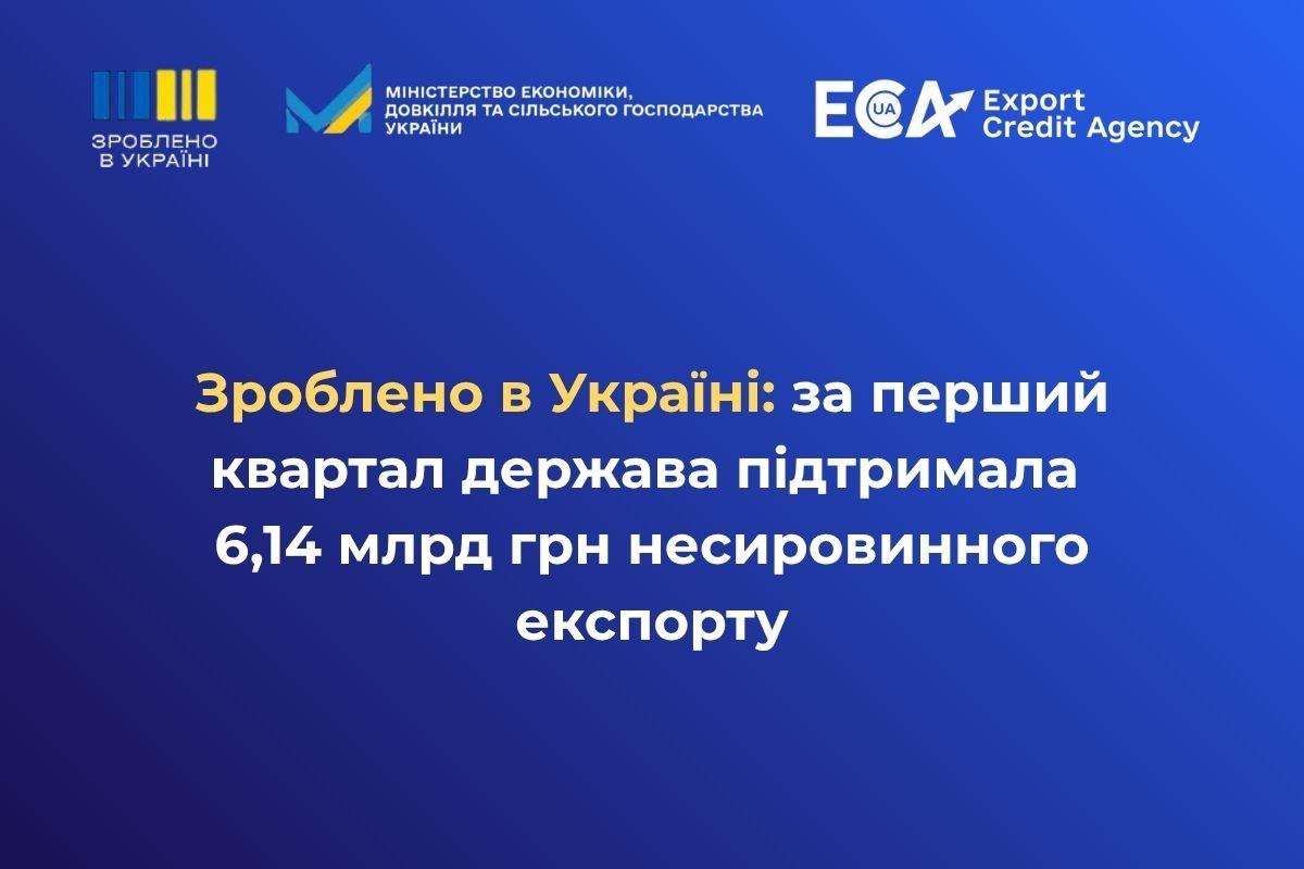 Зроблено в Україні: за перший квартал держава підтримала 6,14 млрд грн несировинного експорту