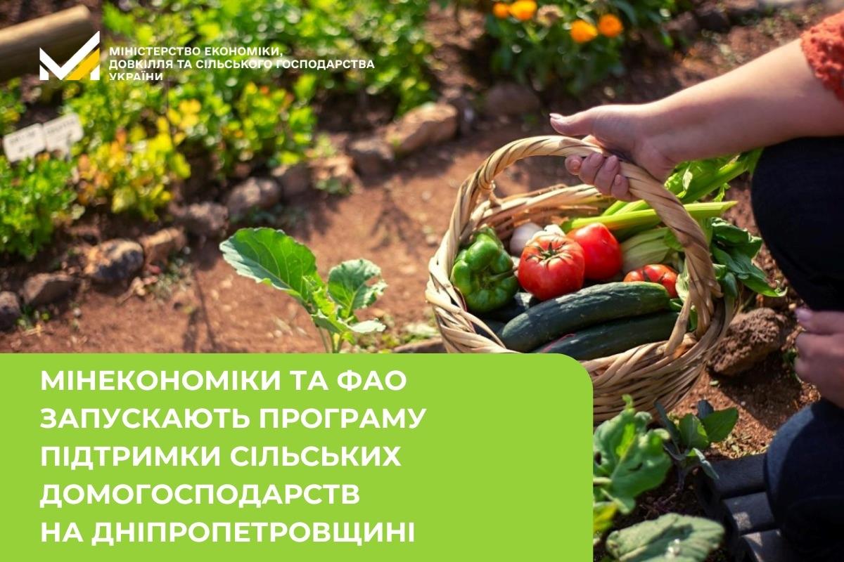 Мінекономіки та ФАО запускають програму підтримки сільських домогосподарств на Дніпропетровщині