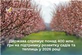 2 лютого розпочався прийом заявок на отримання державної підтримки у формі грантів для розвитку садівництва, ягідництва, виноградарства та тепличного господарства.